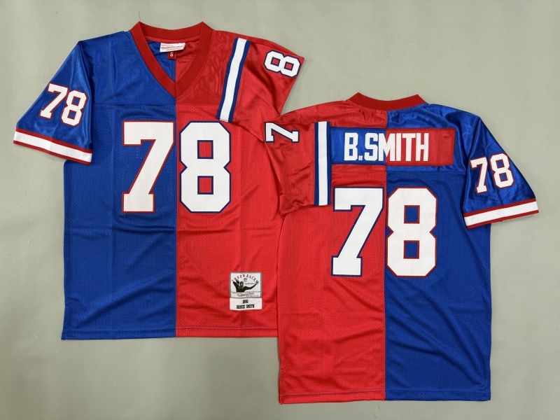 Men 2025 Buffalo Bills #78 B.Smith blue red Throwback Limited NFL Jersey style 001->san francisco 49ers->NFL Jersey